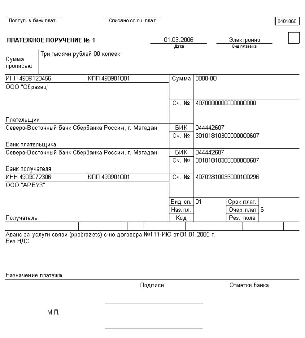 Образцы оформления платежных поручений для проведения платежей по единым лицевым счетам с кодом 71